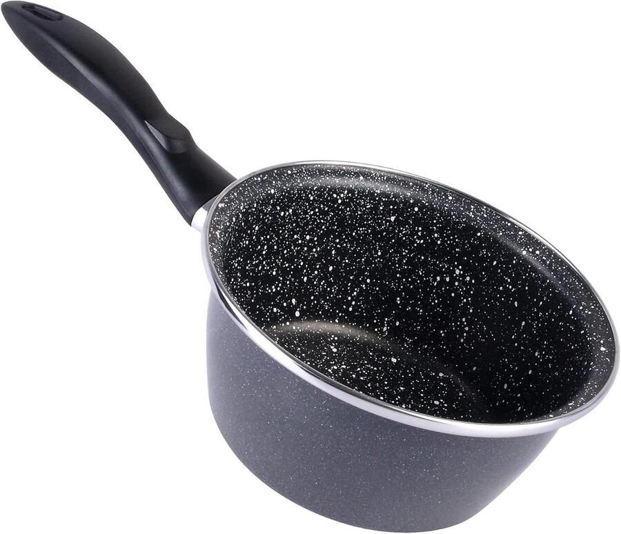 Steel Pan Kookpan Emaille Koken op Inductie Dubbele Antiaanbaklaag 16 cm Zwart