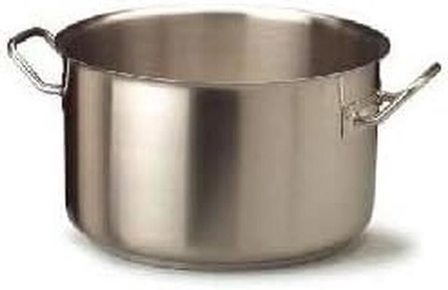 Steel Pan Kookpan Hoog Professioneel Koken Drievoudige Bodem 36 cm Zilverkleurig