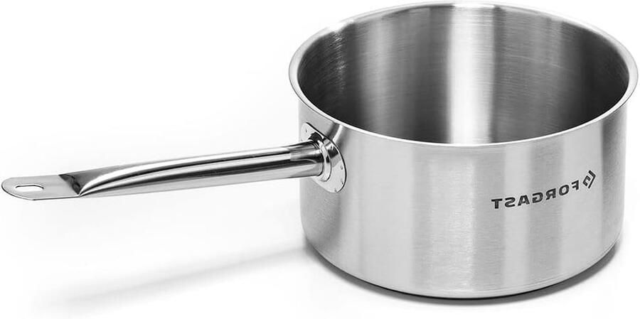 Steel pan Kookpan melkpan Professioneel koken Inductie geschikt 4 liter Zilver