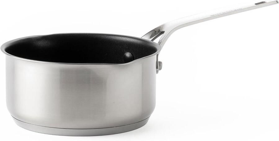 Steel Pan Kookpan Sauspan Koken op Inductie PFAS-vrije Coating 16 cm 1.5 L Zilver