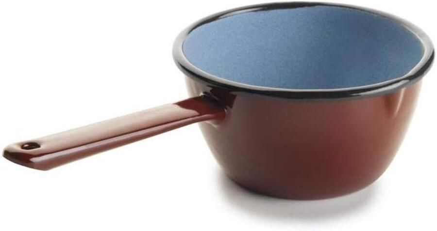 Steel Pan Kookpan Sauspan Melk Opwarmen Met Uitgietrand 14 cm Bruin