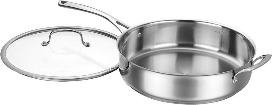 Steel Saute Pan Koekenpan Steelpan Koken op Inductie Power Bond Basis 5.5 quarts Stainless Steel