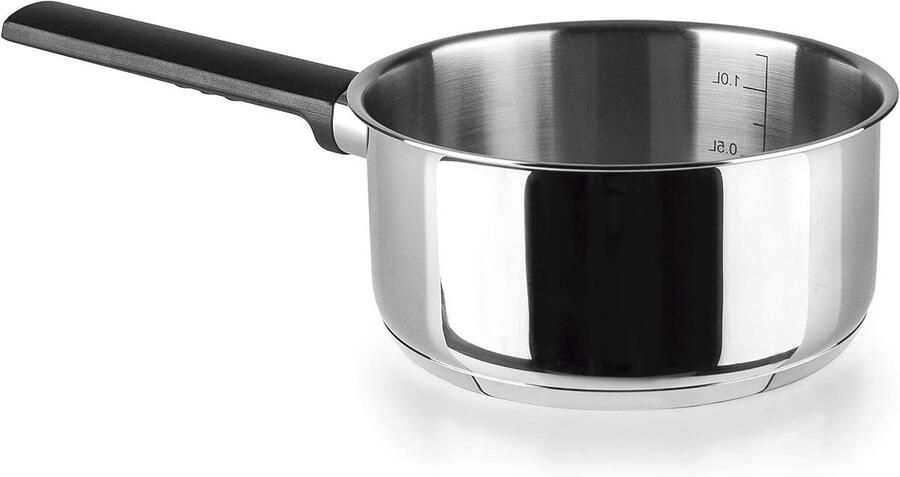 Steel Saute Pan Steel Pan Koken op Inductie Gelijkmatige Warmteverdeling 16 cm Zilverkleurig