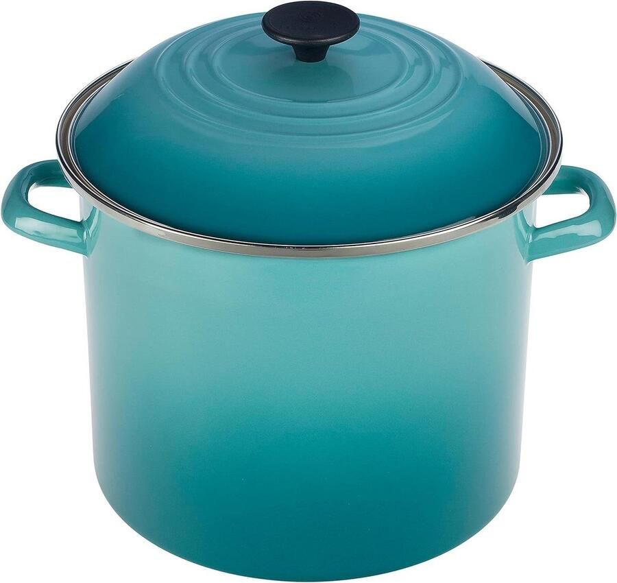 Steel Soeppan Kookpan Stoofpan Langzaam Koken Snelle Warmteverdeling 8 Quarts Caribisch Blauw