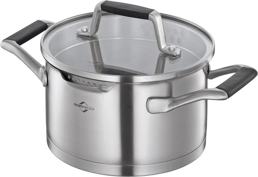 Steel Stoofpan Kookpan met zeef Eten Bereiden Geïntegreerde zeef 16 cm diameter Zilverkleurig