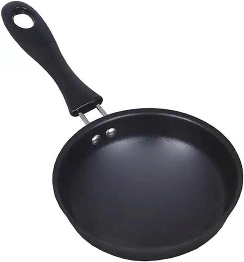 Steelpan 12 Cm Kleine koekenpan mini Gebakken ei pannenkoek Hoogwaardig gietijzer 12 cm Zwart