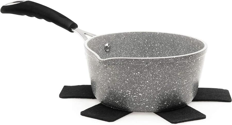 Steelpan Aluminium Kookpan Koken op Inductie 5-laags Antiaanbaklaag Diameter 16 cm Grijs