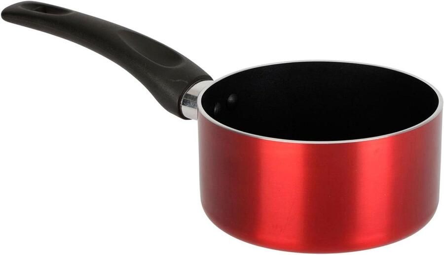 Steelpan Aluminium Kookpan Sauspan Dagelijkse Keuken Snelle Warmteverdeling 14 cm Rood Metallic