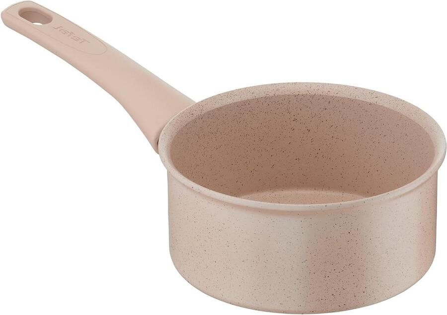 Steelpan Aluminium Kookpan Sauspan Gezond Koken Warmte Indicator 16 cm 1.5 Liter Beige