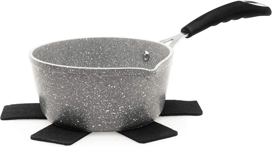 Steelpan Aluminium Kookpan Sauspan Licht Koken 5-laags Antiaanbaklaag Ø 16 cm Grijs