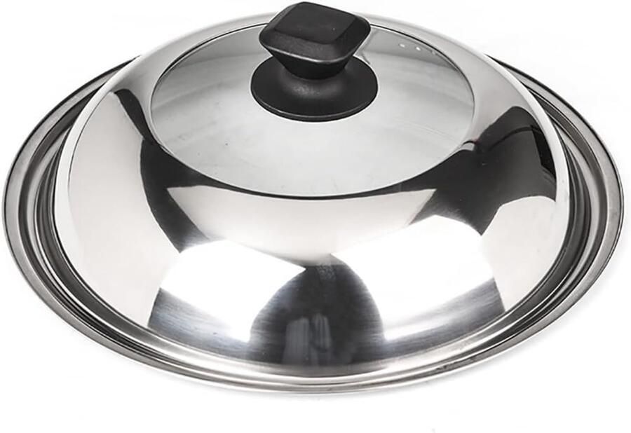 Steelpan Deksel Koekenpan Deksel Koken Gehard Glas 30 cm Zwart