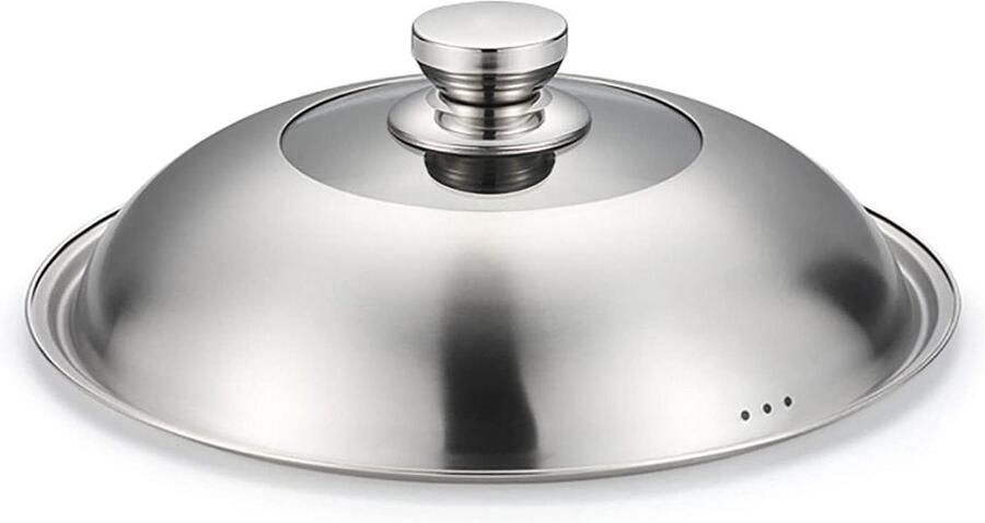 Steelpan Deksel Kookgerei Deksel Koken Thuis Zichtbaar Gehard Glas 30 cm Zilverkleurig