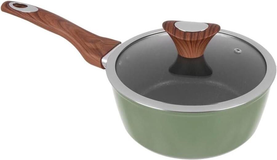 Steelpan Groen Kookpan Handvat Gezond Koken Antiaanbaklaag 20 cm Groen