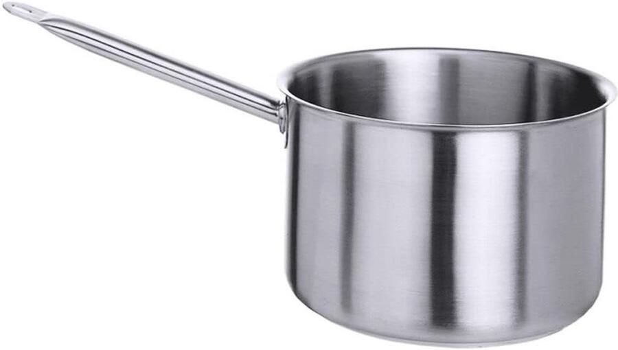 Steelpan Hoge Vorm Kookpan Sauspan Koken en Pruttelen Met Gietrand 28 cm Roestvrij Staal