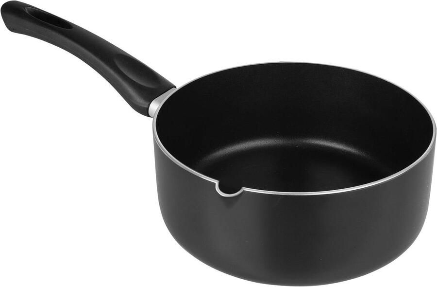 Steelpan Inductie Sauspan Aluminium Koken op Inductie Twee Antiaanbaklagen 18 cm Zwart