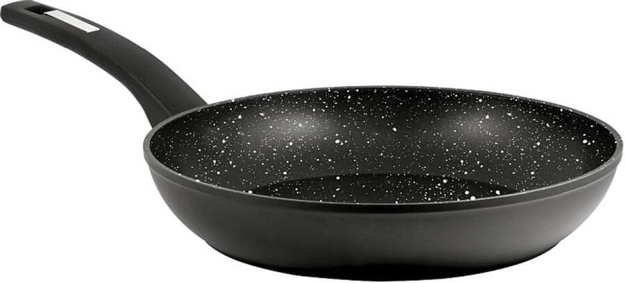 Steelpan Kookpan Gezond Koken Marmerlook Coating Ø20 cm Zwart