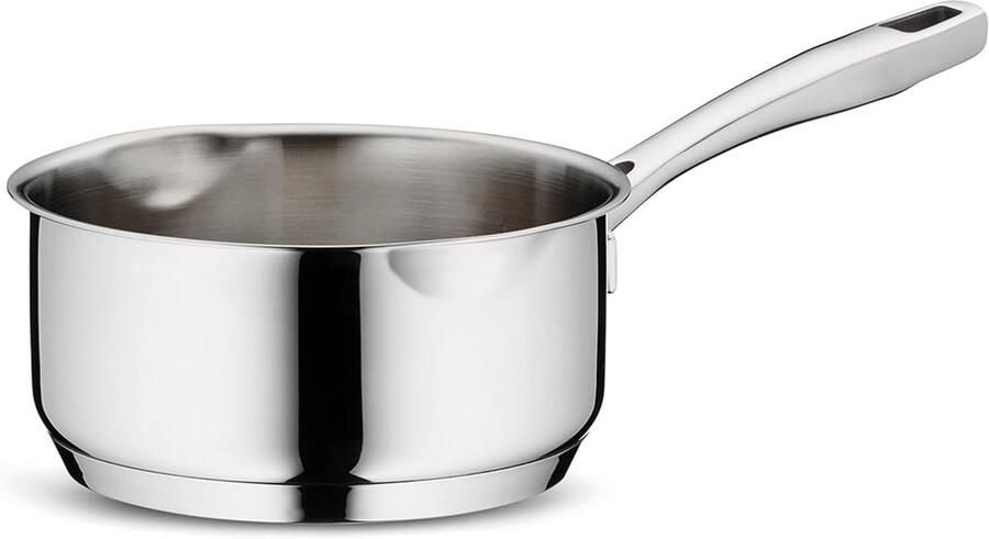 Steelpan Kookpan klein Kleine gerechten maken Energiebesparende bodem 0.8 liter Zilverkleurig