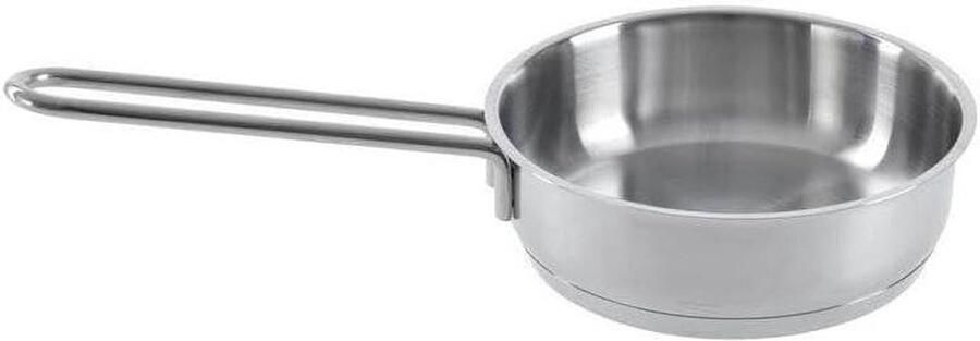 Steelpan Kookpan Kleine Sauspan Koken en Verwarmen Energiebesparende Bodem 12 cm 600 ml Zilverkleurig