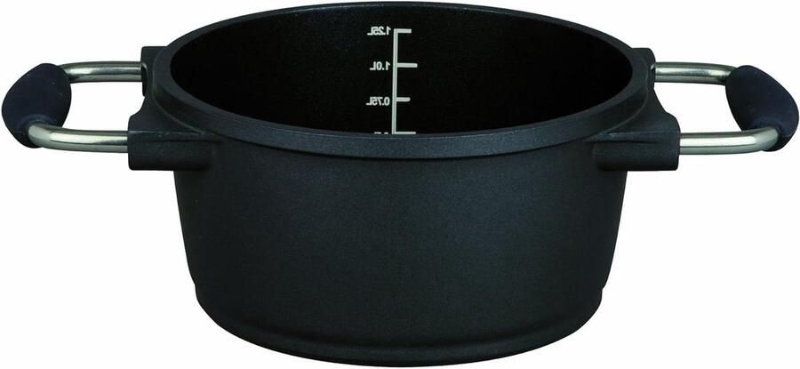 Steelpan Kookpan Koken en Bereiden Geïntegreerde Maatverdeling 16 cm Zwart