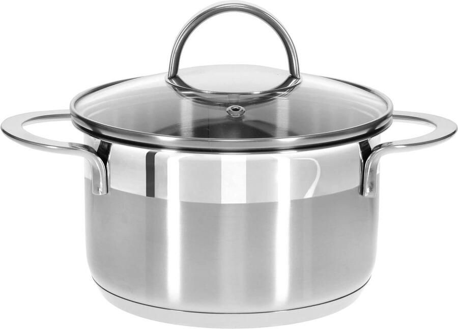 Steelpan Kookpan Koken en Sudderen Met Liter Maatverdeling 16 cm Zilverkleurig