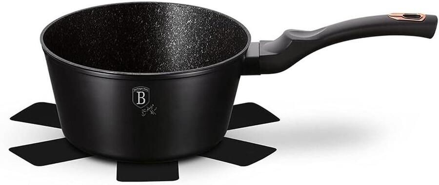 Steelpan Kookpan Lekker Koken Energiebesparend Ontwerp 1.2 Liter Mat Zwart