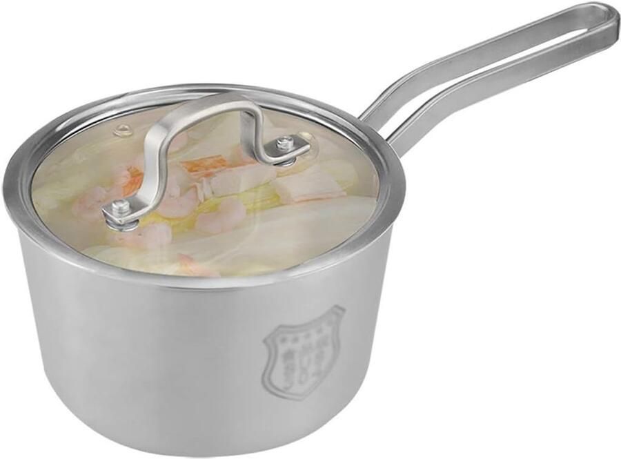 Steelpan Kookpan Met Deksel Inductie Koken Gehard Glas Roestvrijstaal