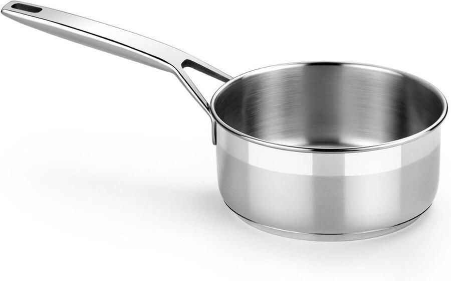Steelpan Kookpan Sauspan Koken en Verwarmen Signature Ontwerp 14 cm Zilverkleurig - Foto 2