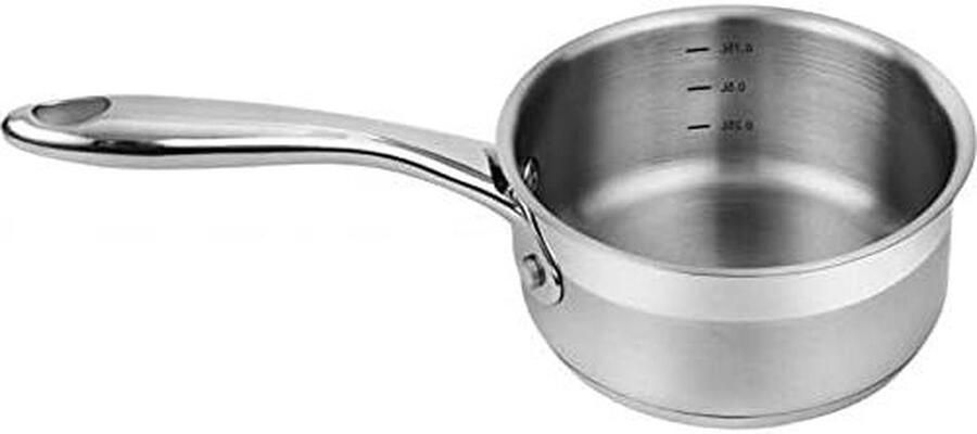 Steelpan Kookpan Sauspan Koken op Inductie Roestvrij Staal 14 cm Zilverkleurig
