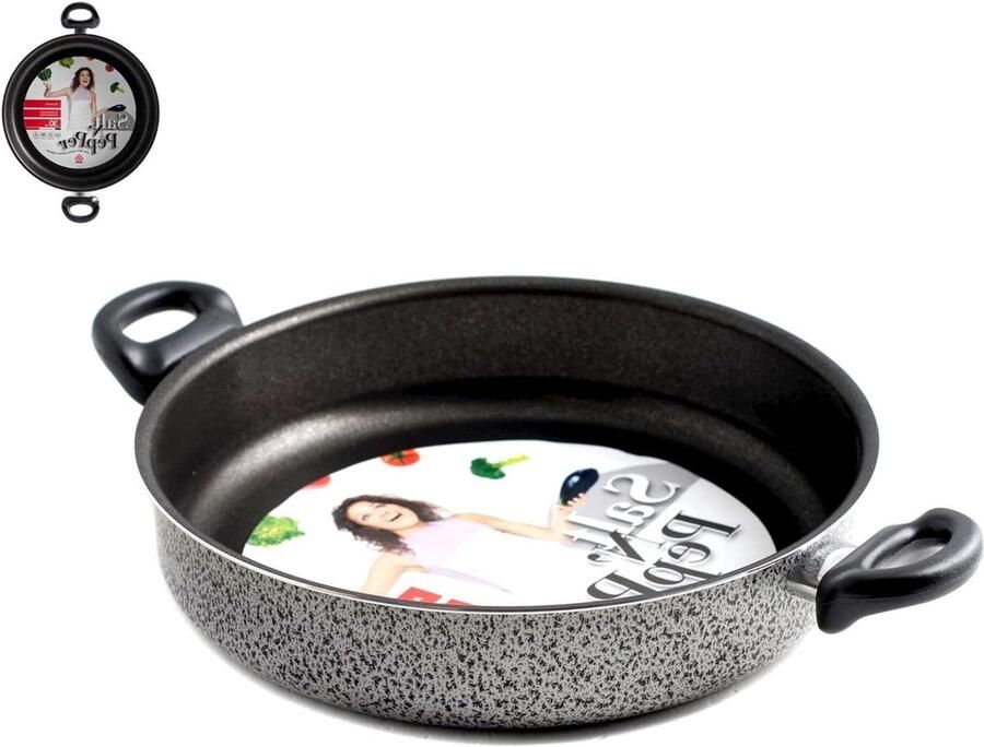 Steelpan Kookpan Sauspan Koken voor thuis Non-stick coating 20 cm Zwart