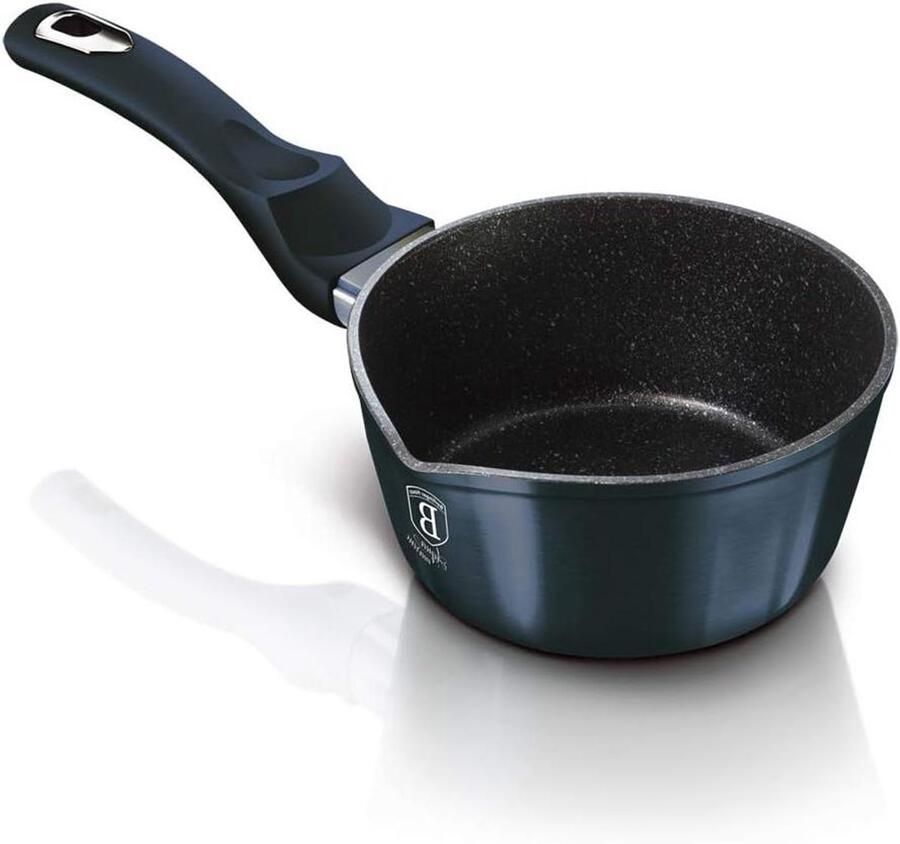 Steelpan Kookpan Sauspan Snel Koken Drievoudige Marmercoating Ø16cm 1.3L Aquamarine