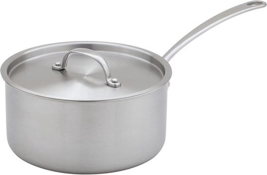 Steelpan Kookpan Voor koken en sudderen Ovenbestendig 20 cm 2 5 L Zilver