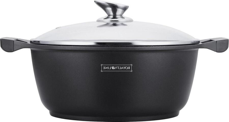 Steelpan Marmeren Coating Sauspan Kookpan Koken en Serveren Gegoten Aluminium 20 cm Zwart