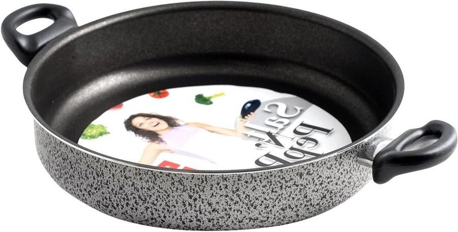 Steelpan met 2 Handgrepen Kookpot Sauspan Frituren Non-stick coating 22 cm Wit