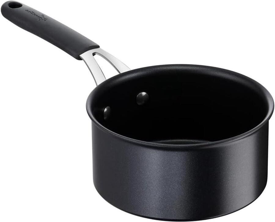 Steelpan met Antiaanbaklaag Kookpan Diepe Pan Dagelijks Koken Krasbestendige Titanium Coating 16 cm Zwart