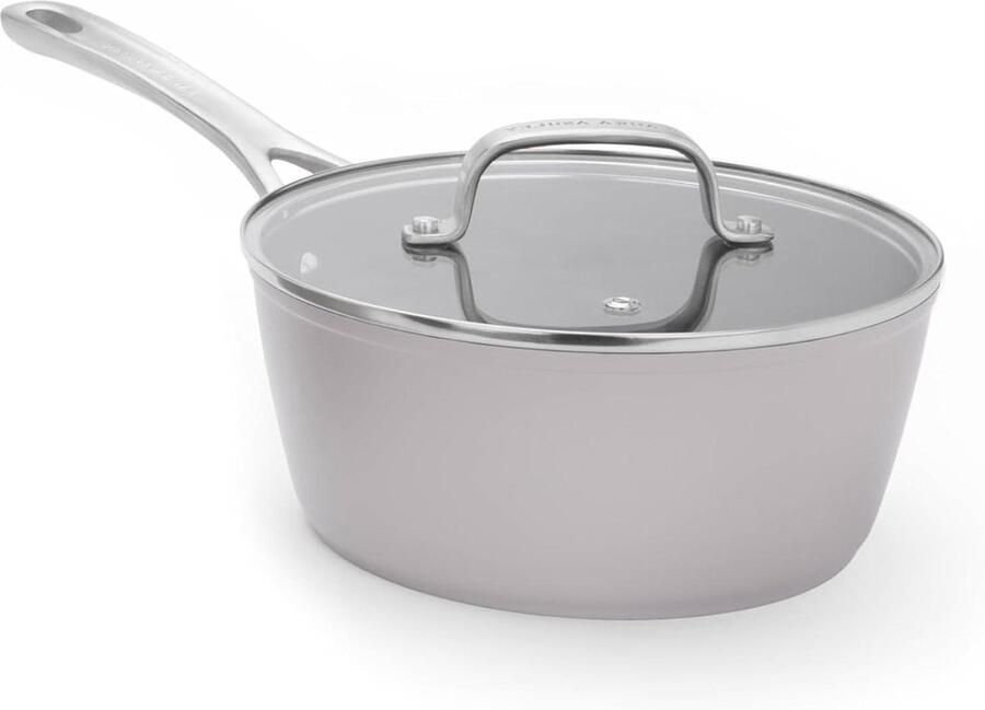 Steelpan met Deksel Kookpan Aluminium Sauzen Maken Antiaanbaklaag 20 cm Zwart