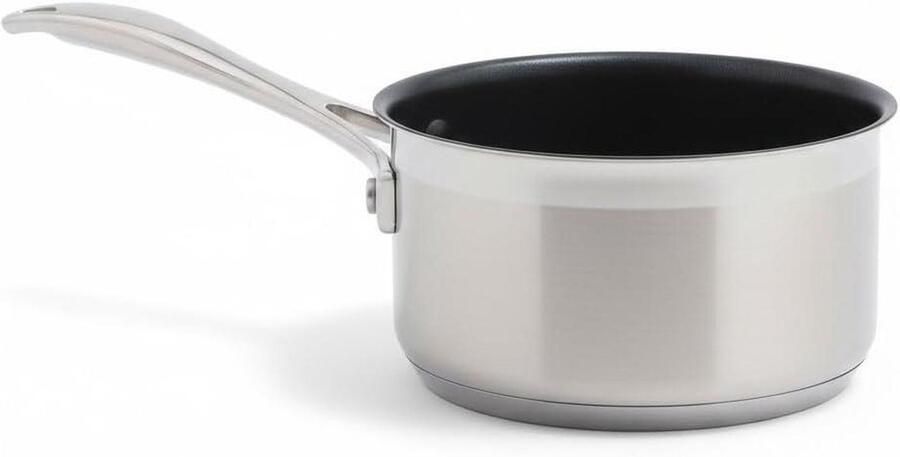 Steelpan met deksel Kookpan Koken en verwarmen Geschikt voor alle kookplaten 1.5 liter Zilver