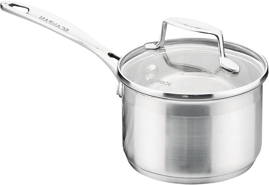 Steelpan met deksel Kookpan Koken en verwarmen Geschikt voor alle warmtebronnen 2.5 liter Zilverkleurig