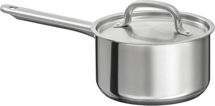 Steelpan met deksel Kookpan Koken op inductie Geschikt voor alle warmtebronnen 2.0 liter Zilver
