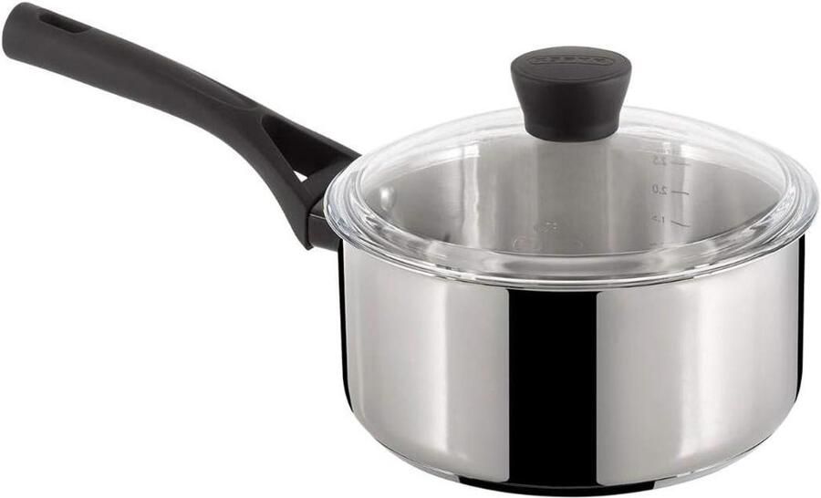 Steelpan met deksel Kookpan saus Koken en verwarmen Roestvrij staal 18 cm Zilver