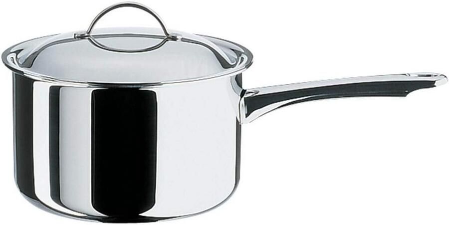 Steelpan met deksel Kookpan sauspan Koken en verwarmen Meerlaags materiaal 20 cm diameter Zilverkleurig