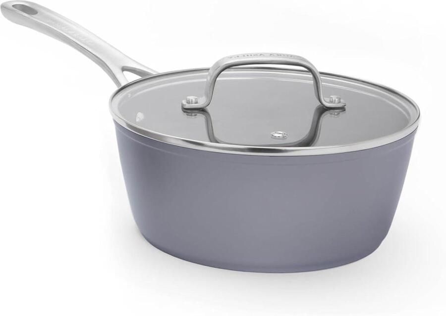 Steelpan met Deksel Kookpan Sauspan Sauzen Maken Antiaanbaklaag 20 cm Zwart