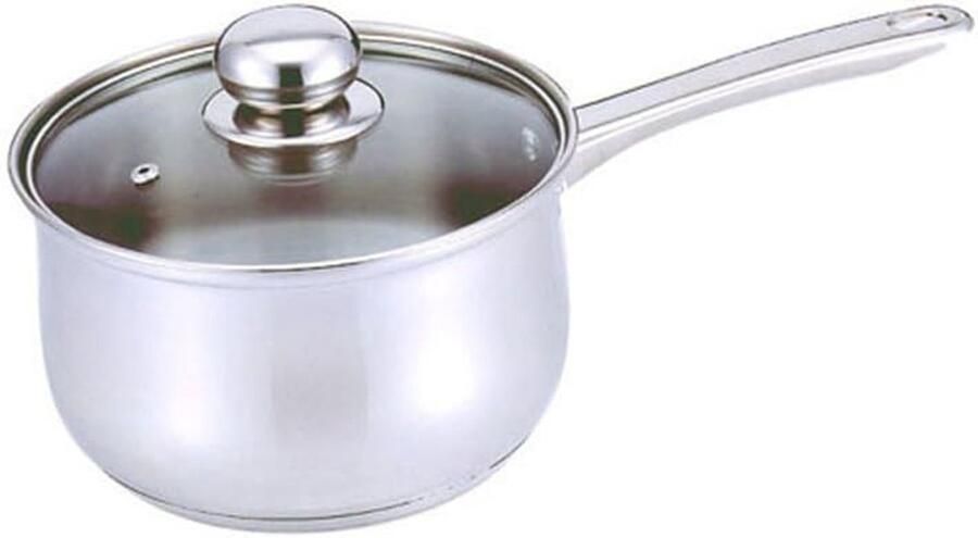 Steelpan met deksel Kookpan sauspan Snelle maaltijden bereiden Gelijkmatige warmteverdeling 1 Quart Zilverkleurig