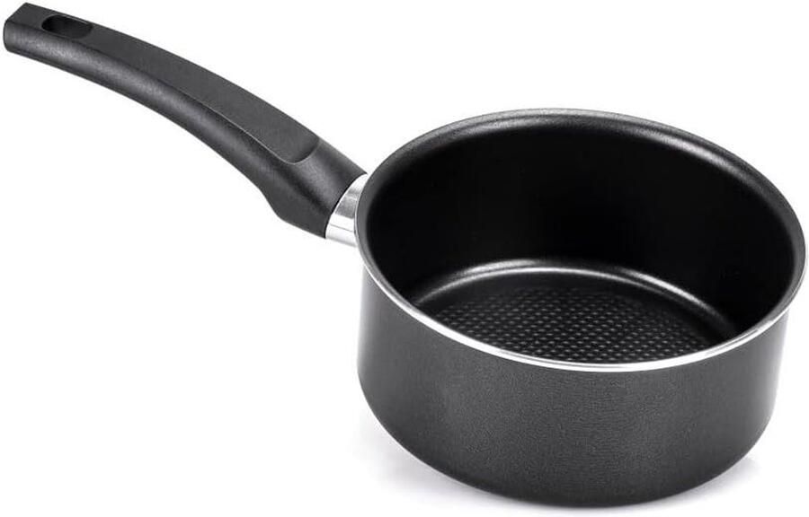Steelpan met Handvat Kookpan Koken op Elke Vorm Recycled Aluminium 16 cm Zwart