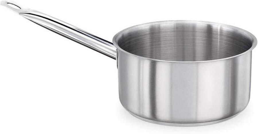 Steelpan met handvat Kookpan sauspan Koken op inductie Vaatwasmachinebestendig 24 cm diameter Grijs