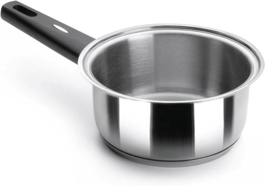 Steelpan Nova Kookpan Sauspan Koken op fornuis Sandwich thermodifusor bodem 20 cm Zilver