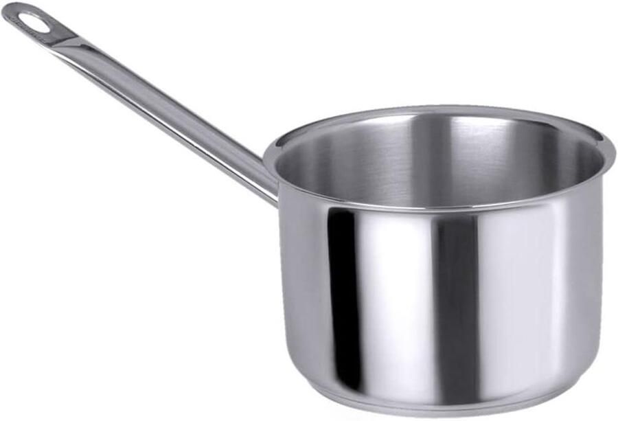 Steelpan Roestvrij Staal Hoge Kookpan Koken en Verwarmen Met Gietrand 12 cm Hoog Zilverkleurig