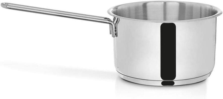 Steelpan Roestvrij Staal Kookpan Sauspan Inductie Koken Energiezuinige Bodem 18 cm 2.7 Liter Zilver