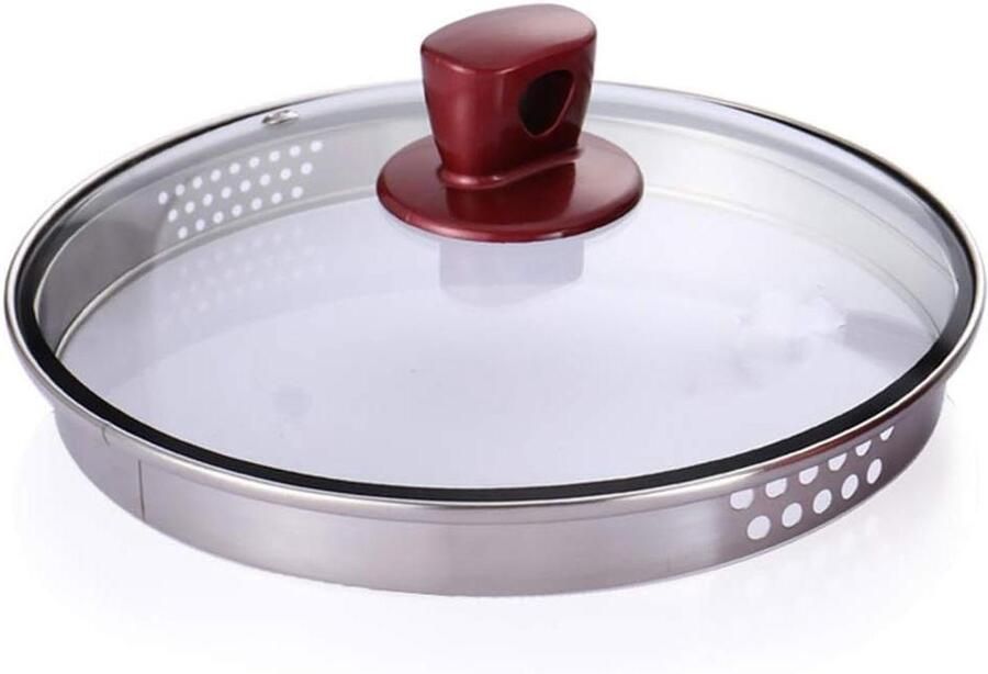 Steelpandeksel Pannendeksel Gehard glas Koken Anti-overloopdeksel 20cm Transparant