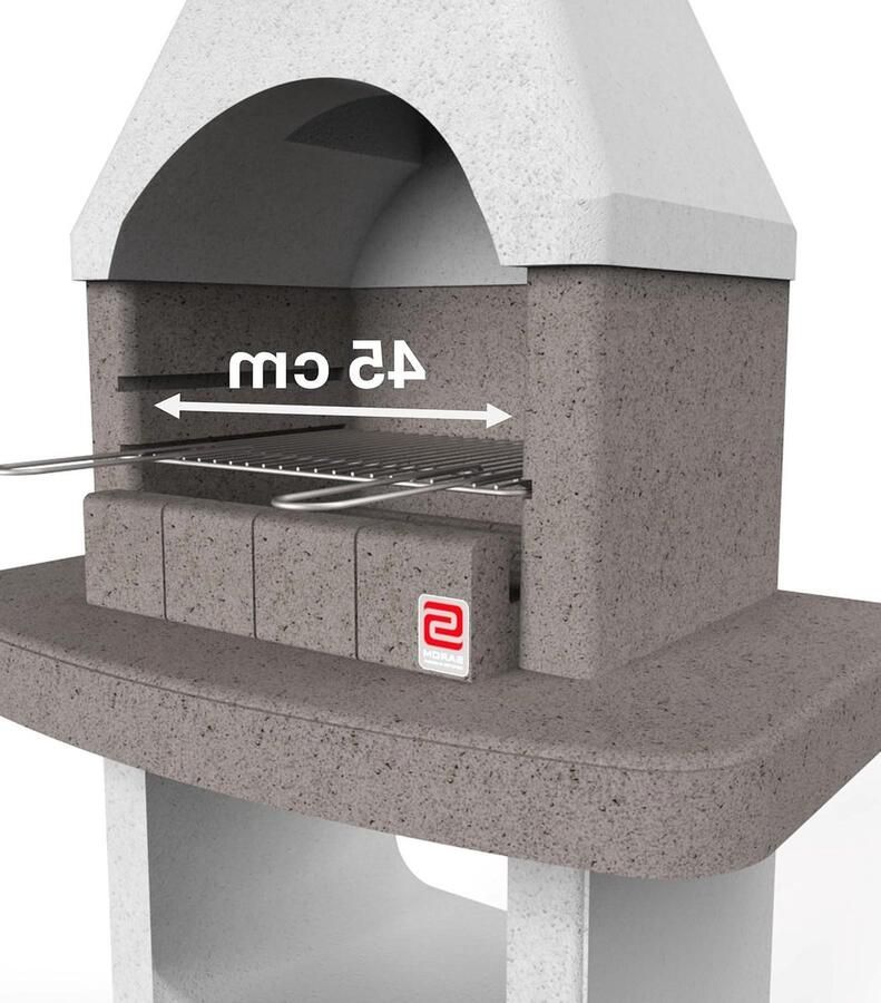 Steen Grill Buitenkeuken Barbecue Gezellig Buiten Koken Superieure Warmtebehoud 45 cm Grillrooster Grijs