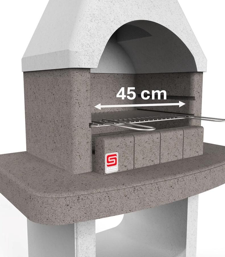 Steen Grill Buitenkeuken Lekker Grillen Betonlook 45 cm Grill Grijs